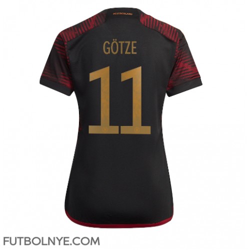 Camiseta Alemania Mario Gotze #11 Visitante Equipación para mujer Mundial 2022 manga corta